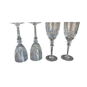 Vintage Rogaska Gallia Cut Crystal Water Goblets Glasses Set Of 4
